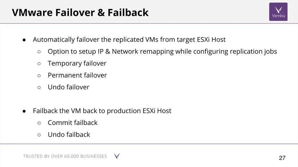 automatically failover the replicated vms from