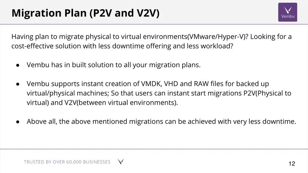 having plan to migrate physical to virtual