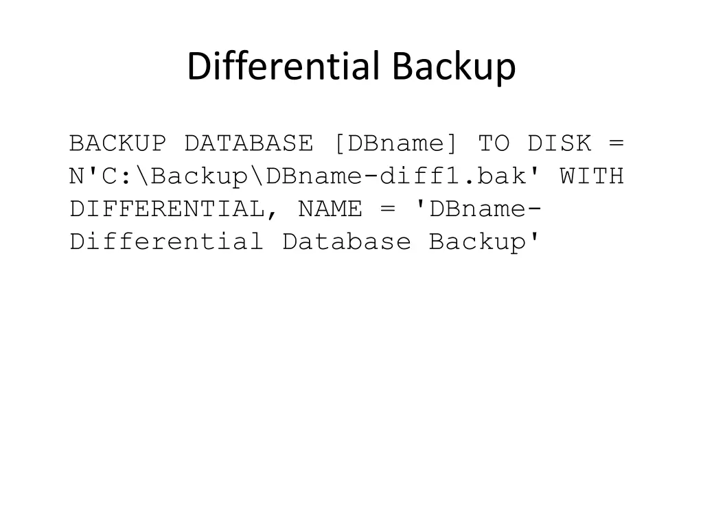 differential backup