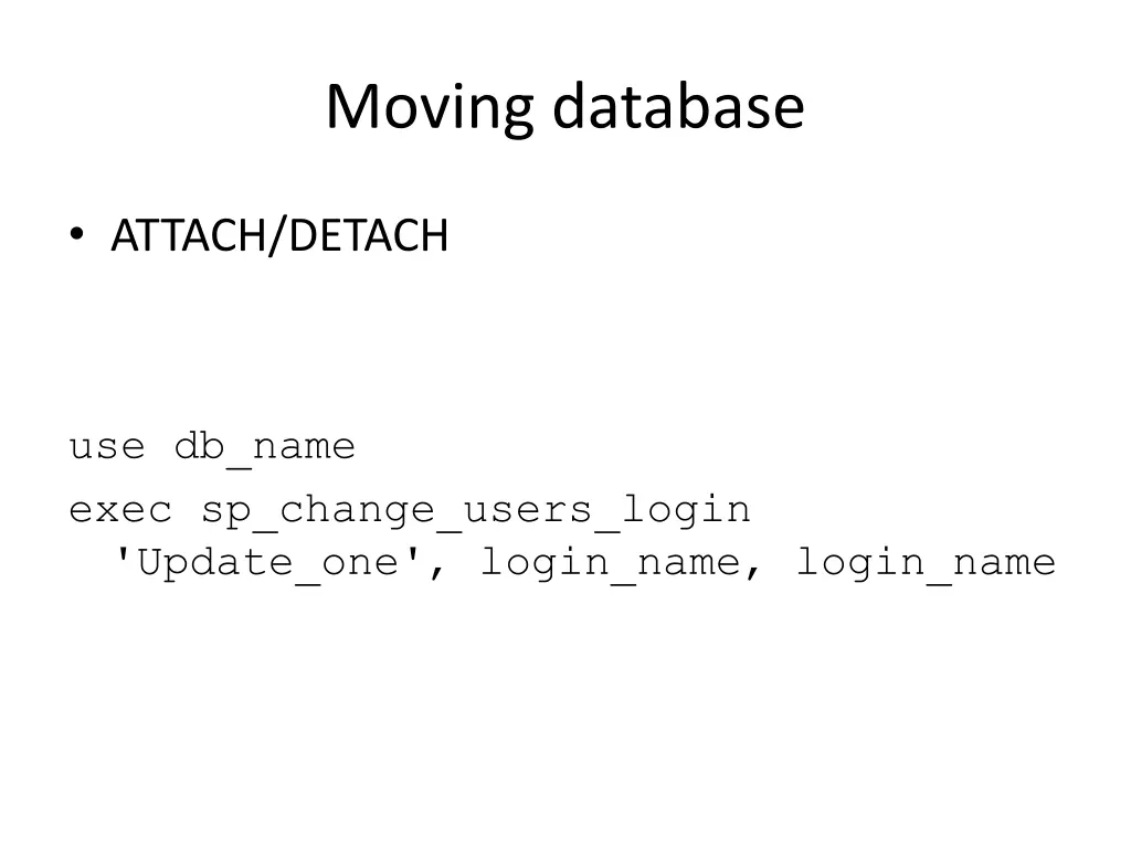 moving database