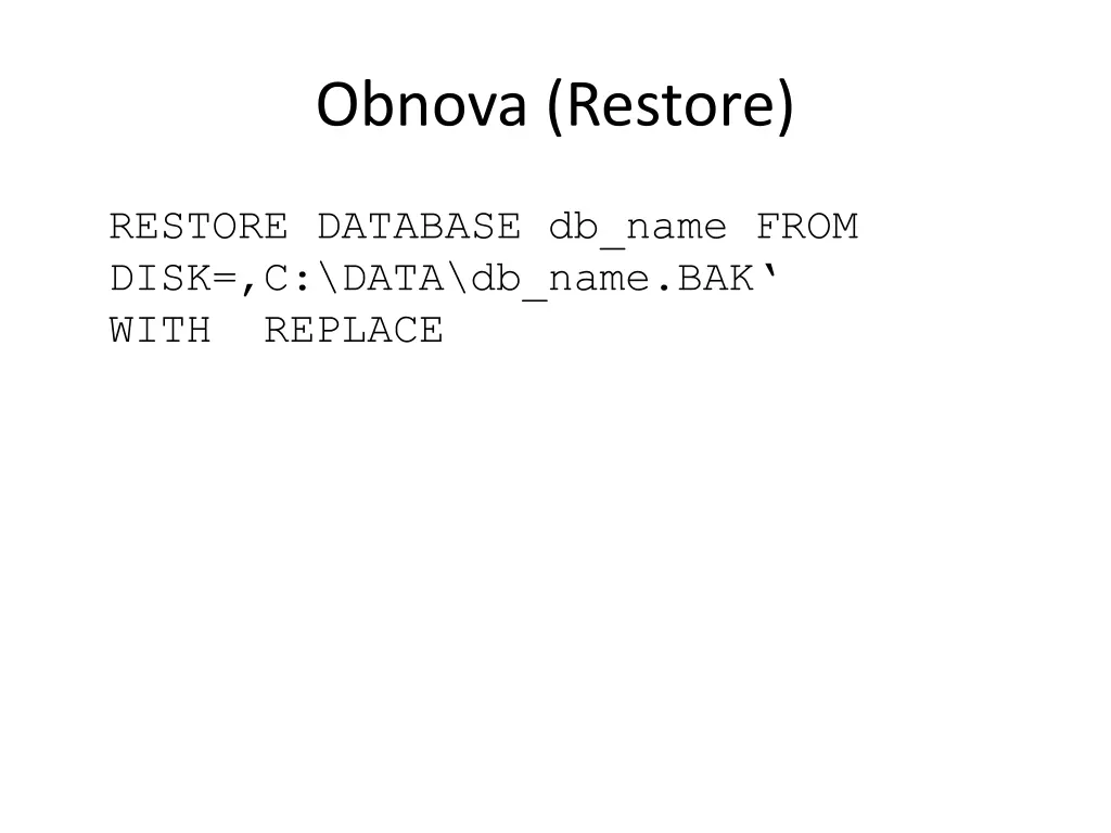 obnova restore