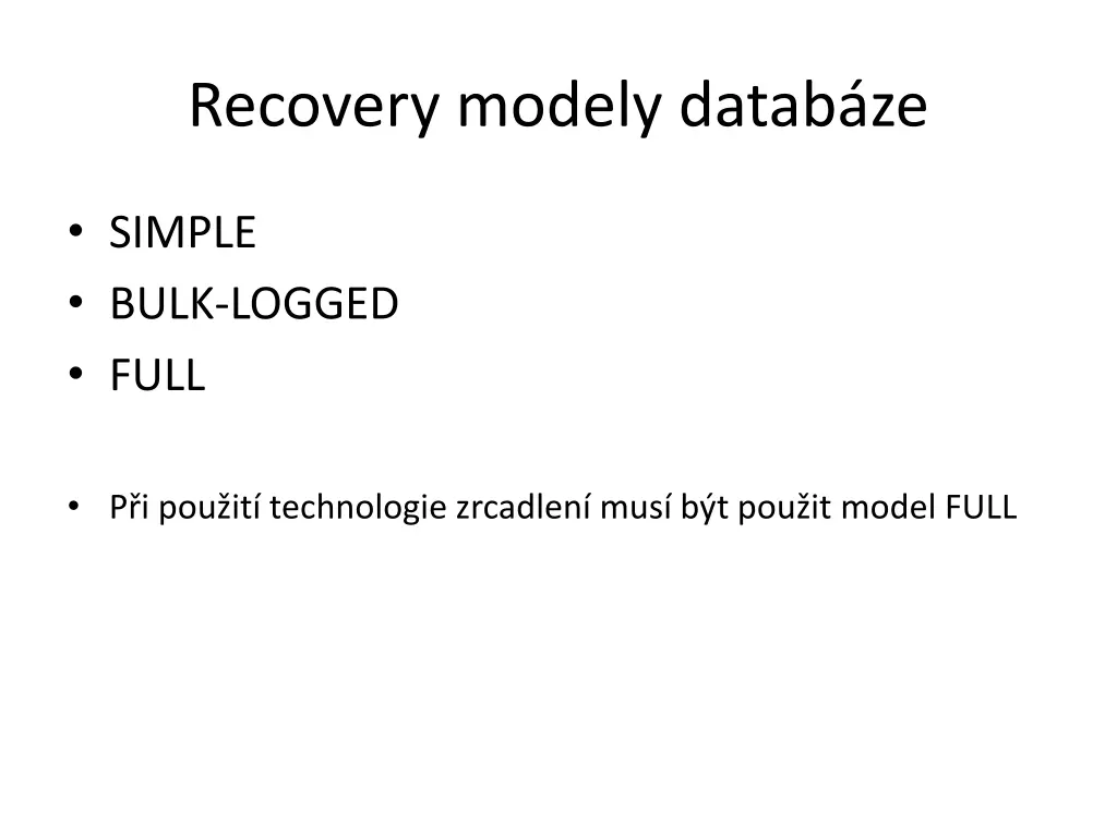 recovery modely datab ze