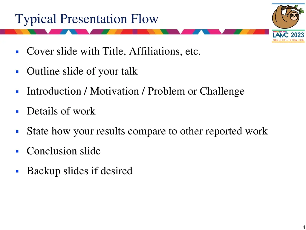 typical presentation flow