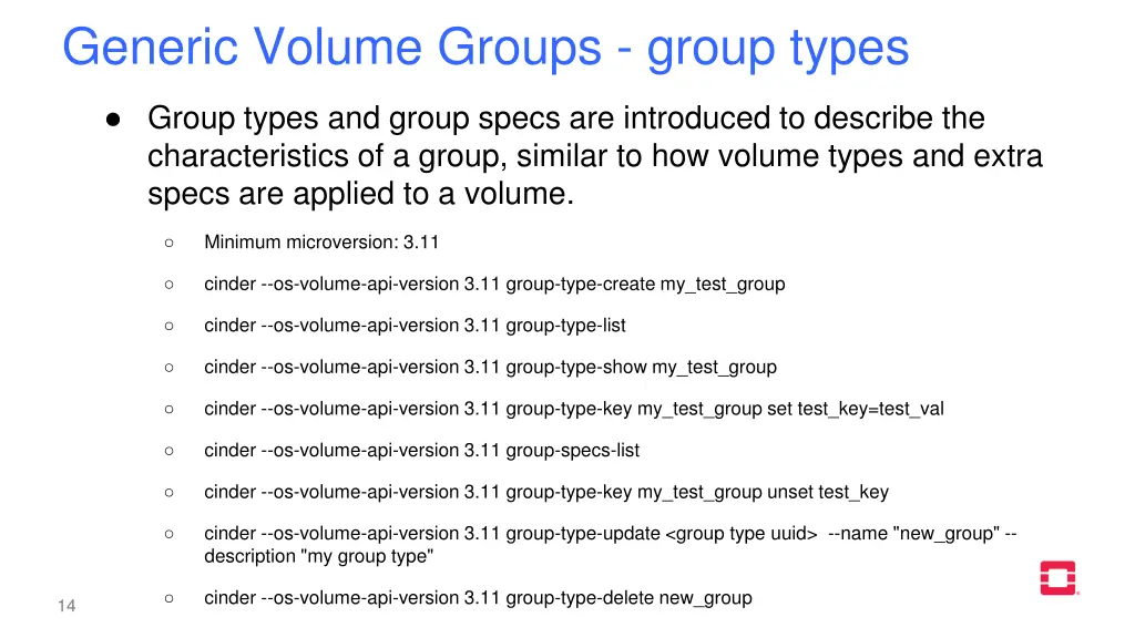 generic volume groups group types