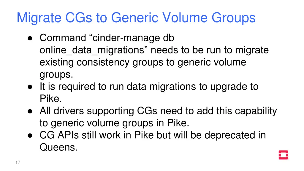 migrate cgs to generic volume groups