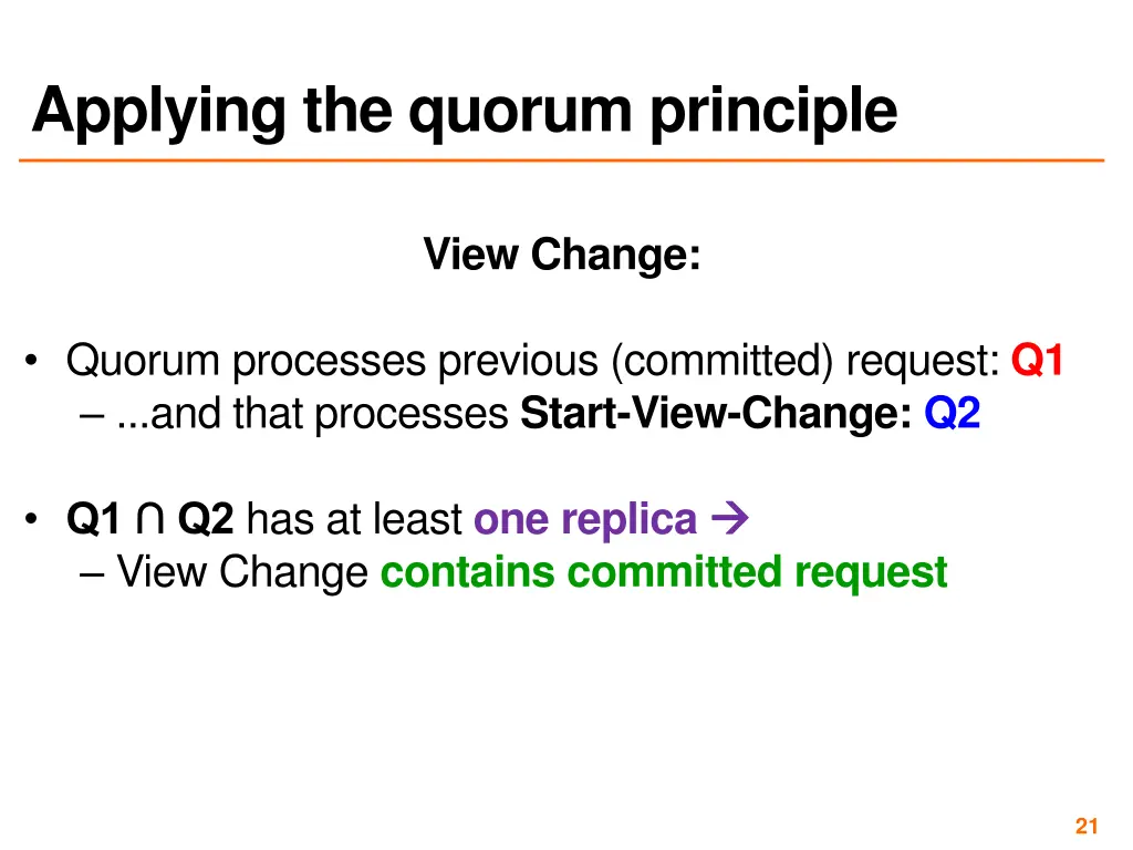 applying the quorum principle 1