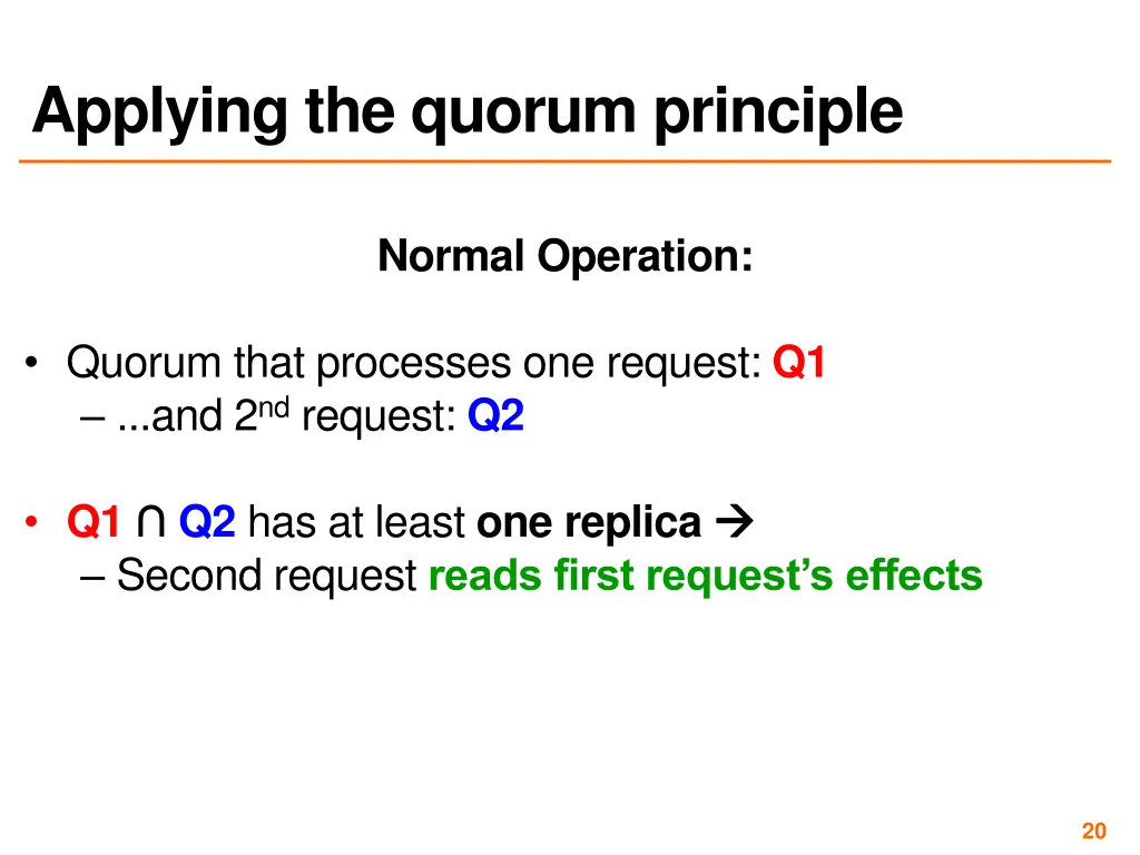 applying the quorum principle