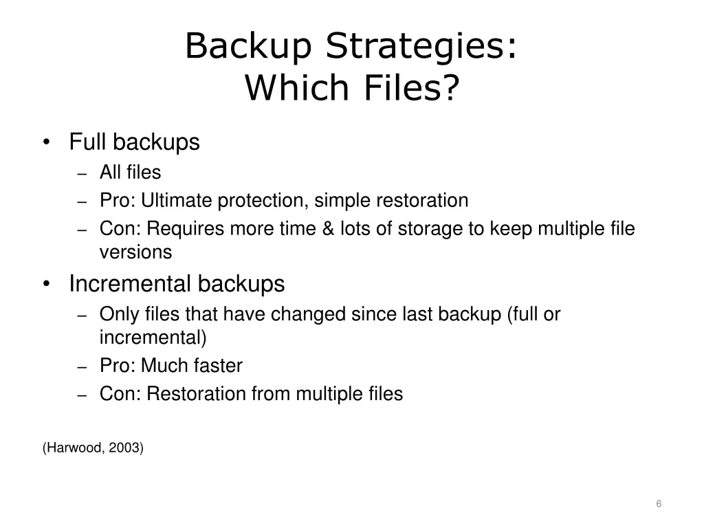 backup strategies which files