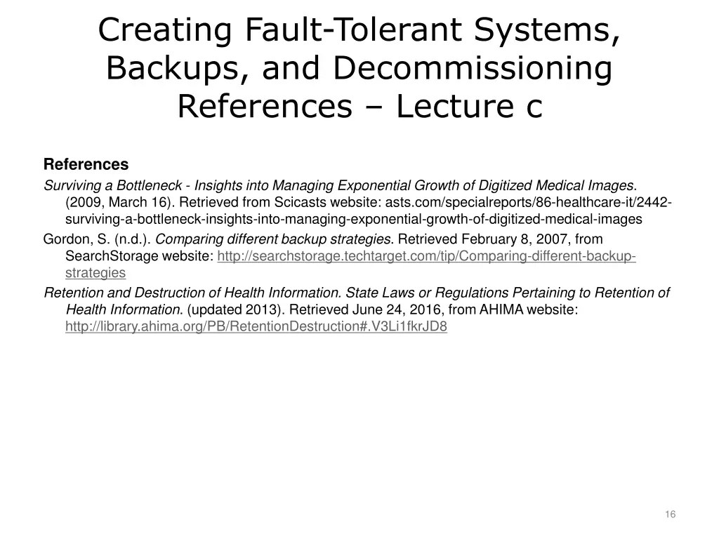 creating fault tolerant systems backups 3