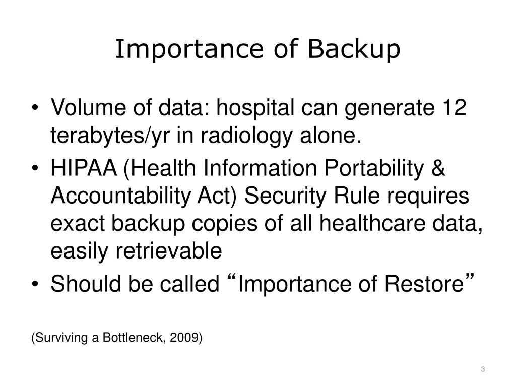 importance of backup