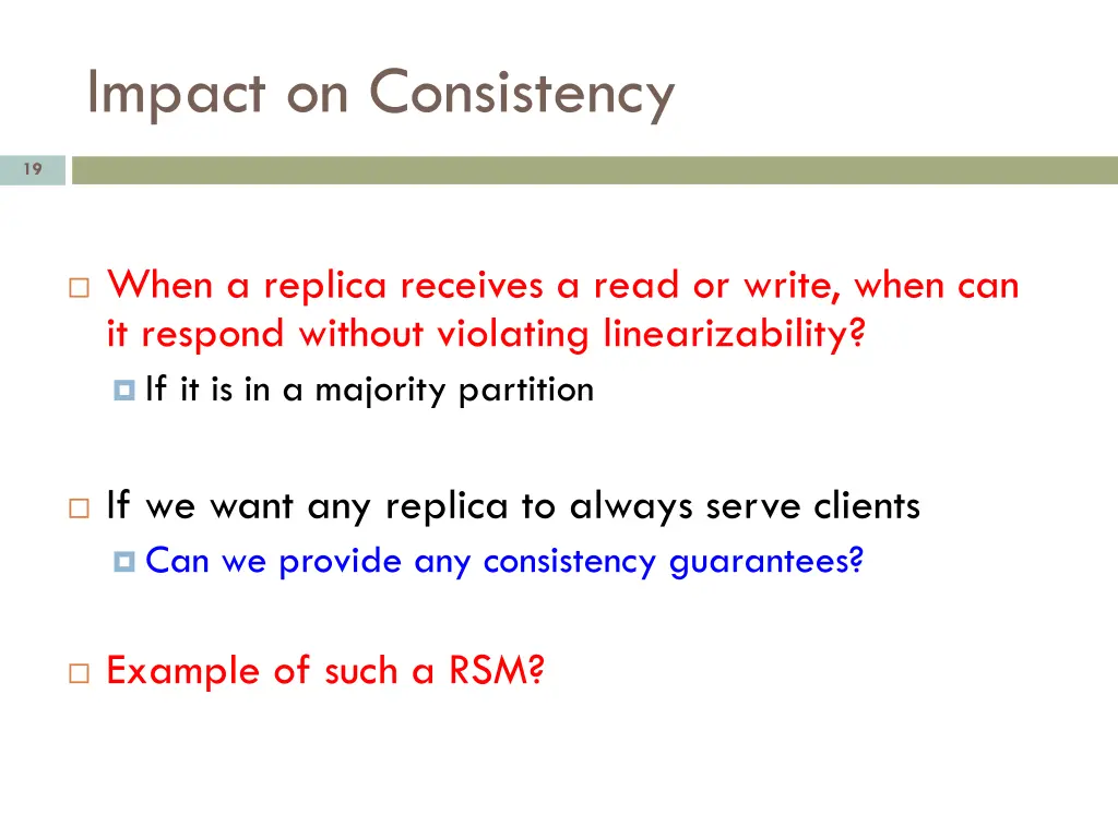 impact on consistency