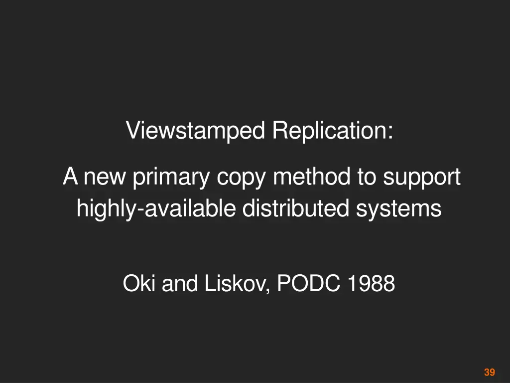 viewstamped replication