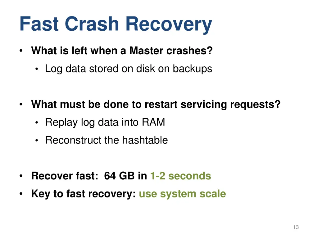 fast crash recovery