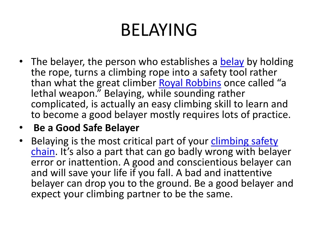 belaying