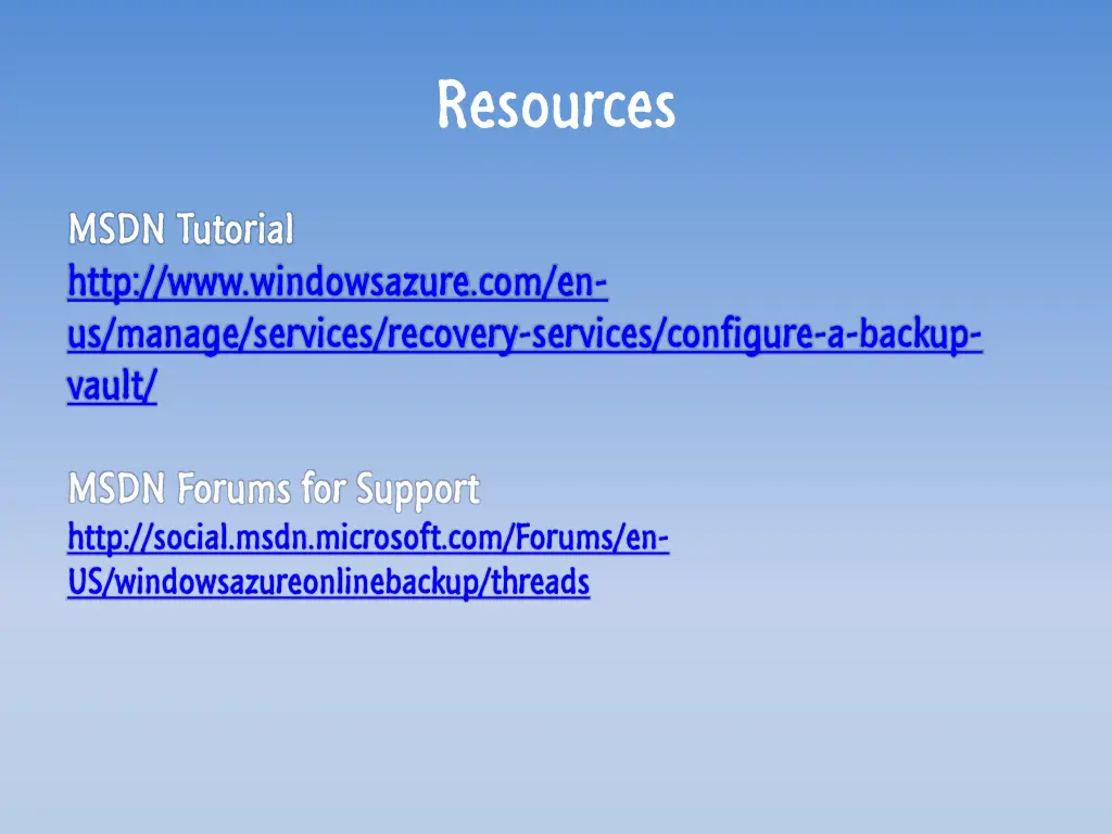 resources