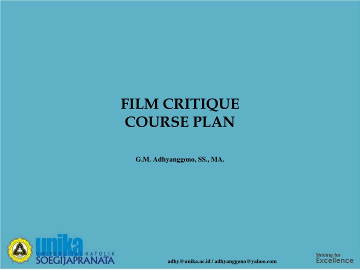 film critique course plan