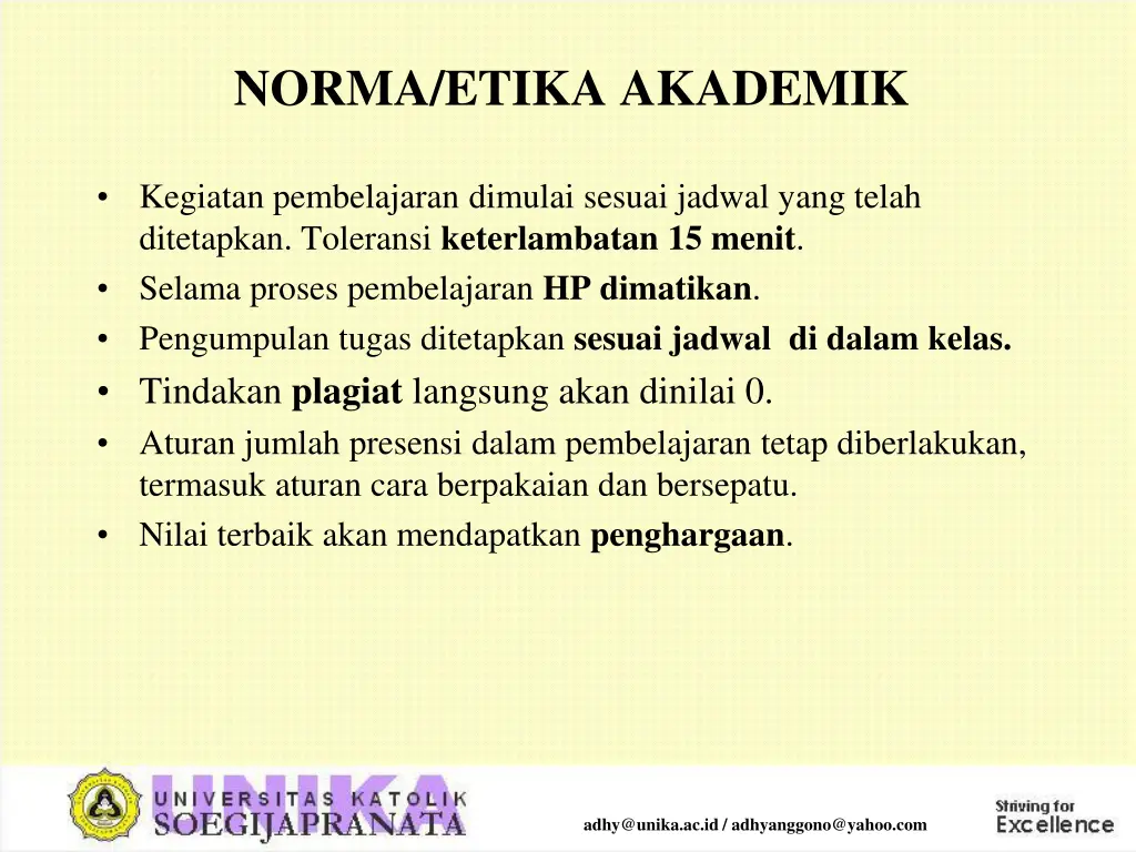 norma etika akademik