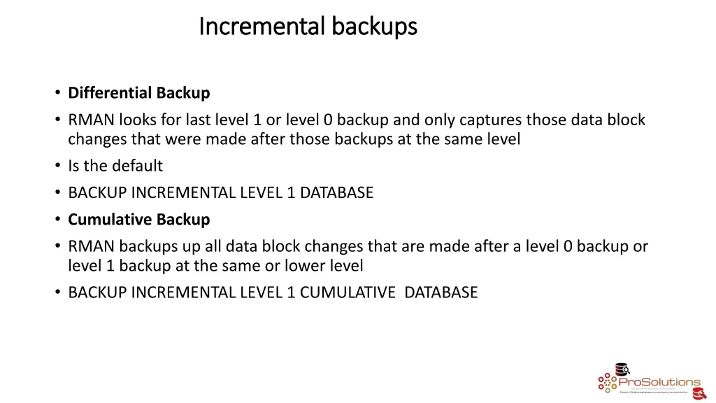 incremental backups incremental backups 2