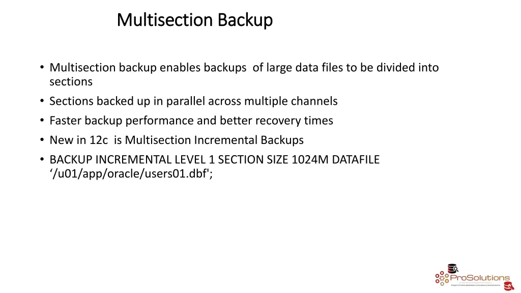 multisection backup multisection backup