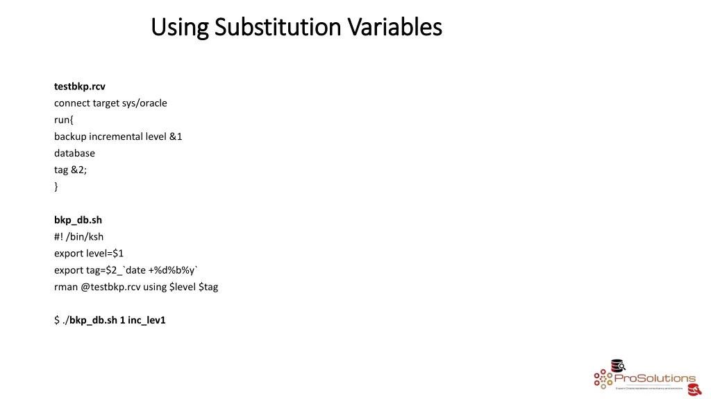 using substitution variables using substitution