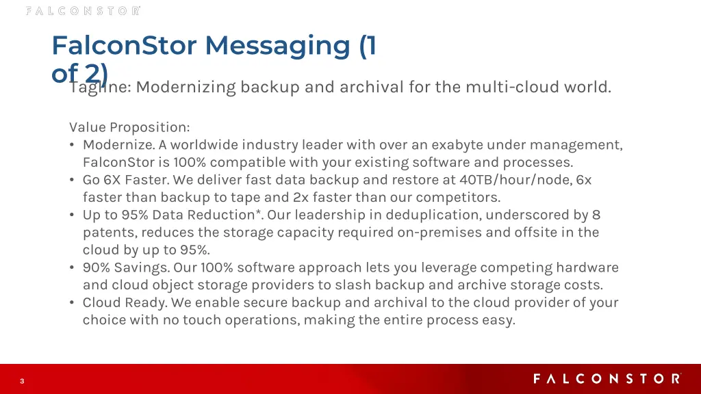 falconstor messaging 1 of 2 tagline modernizing