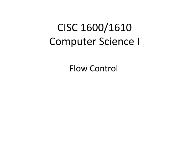 cisc 1600 1610 computer science i