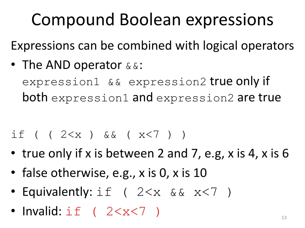 compound boolean expressions