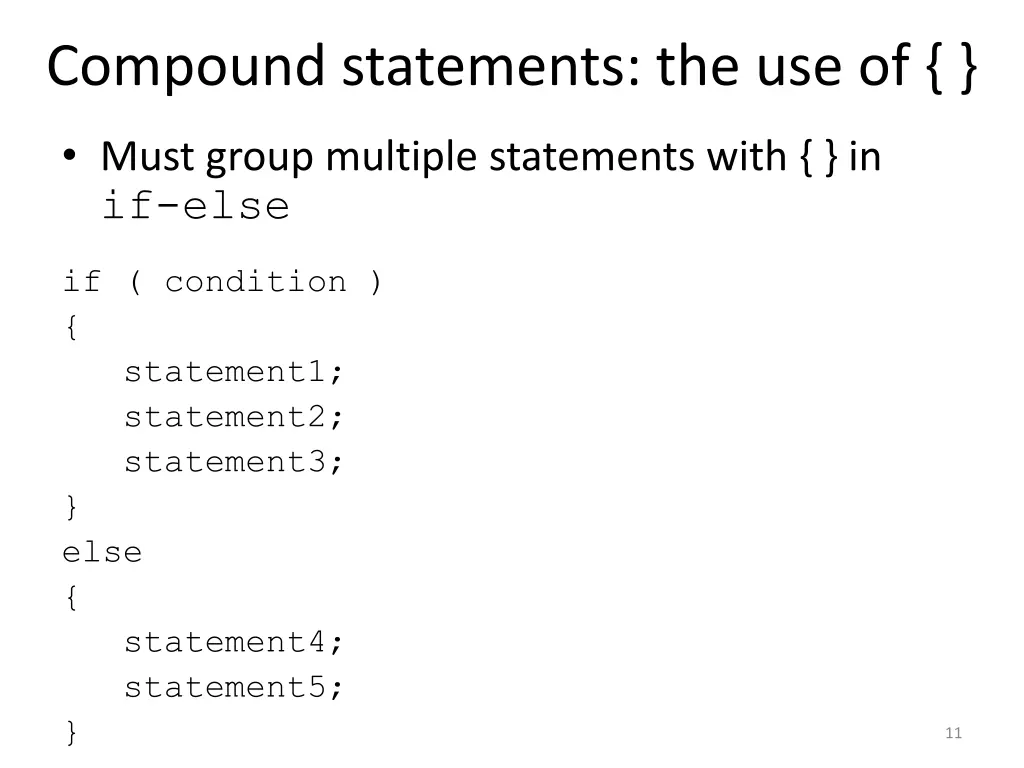 compound statements the use of