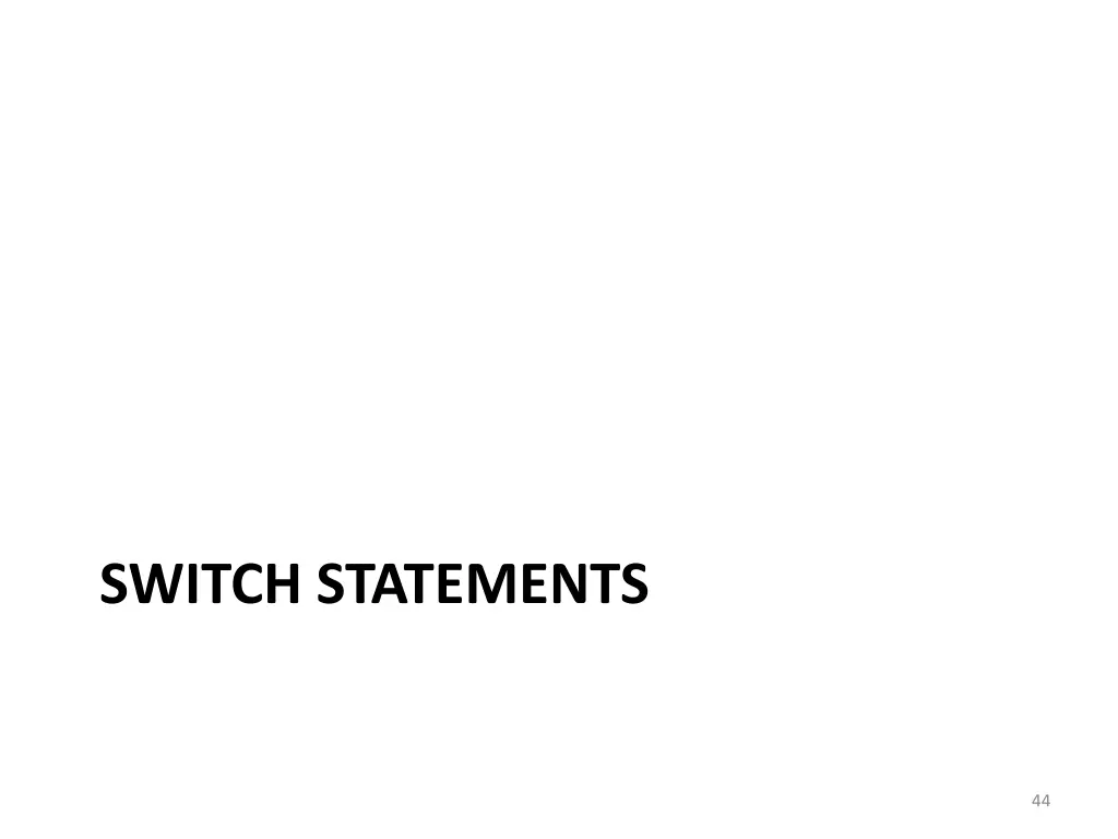 switch statements