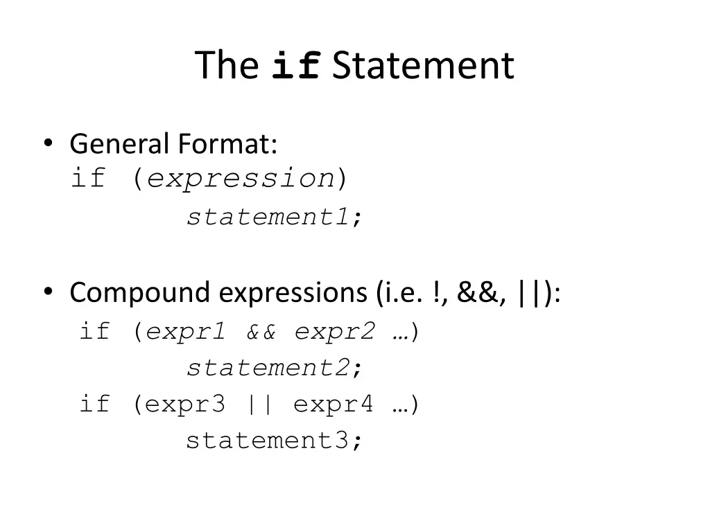 the if statement 1