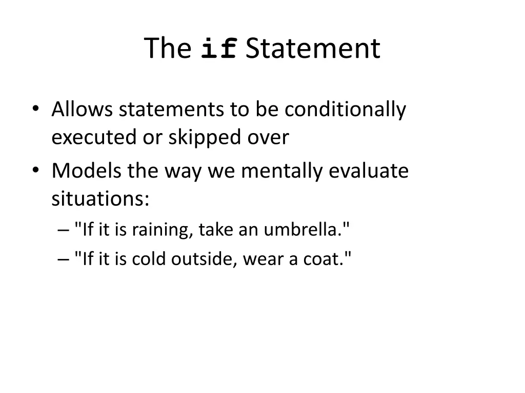 the if statement