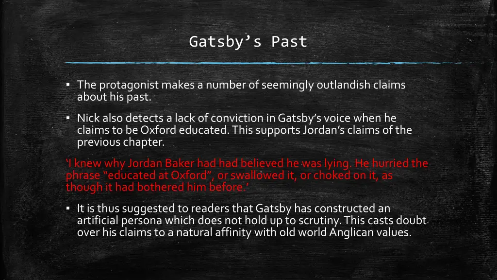 gatsby s past