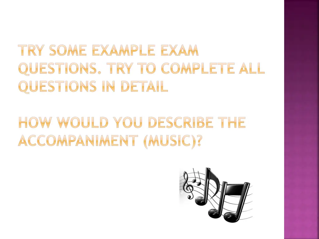 try some example exam questions try to complete