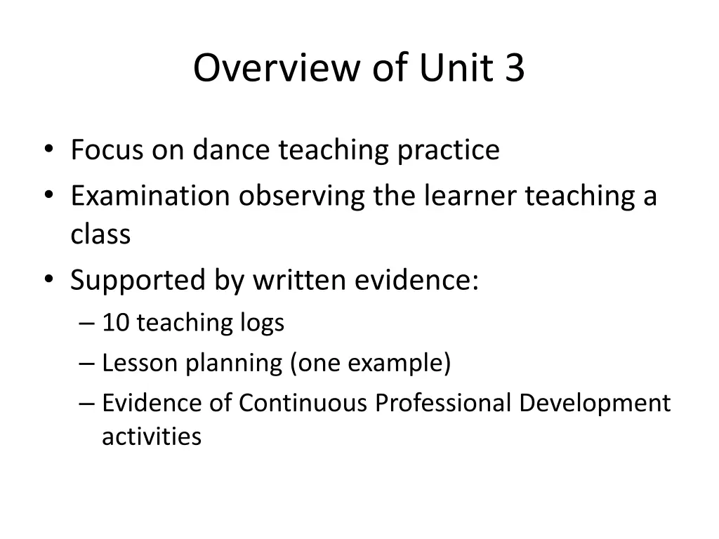 overview of unit 3