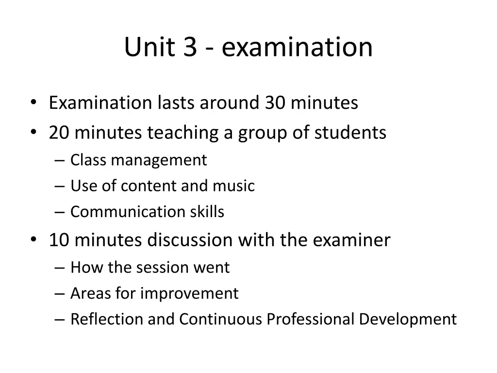 unit 3 examination