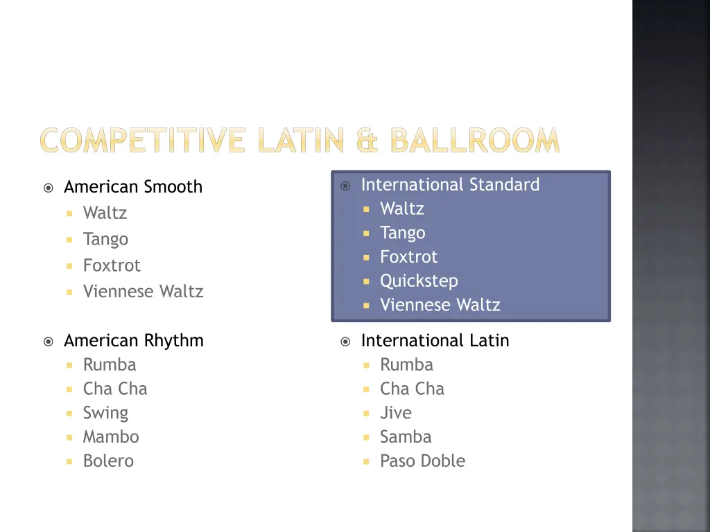 competitive latin ballroom