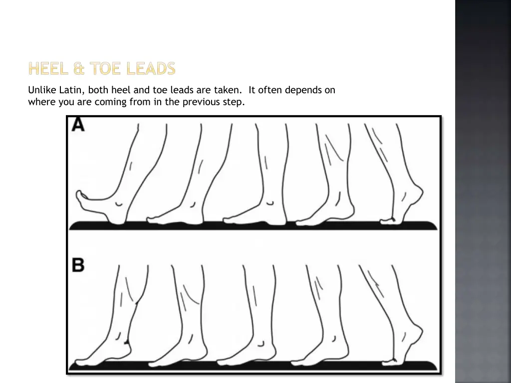 heel toe leads