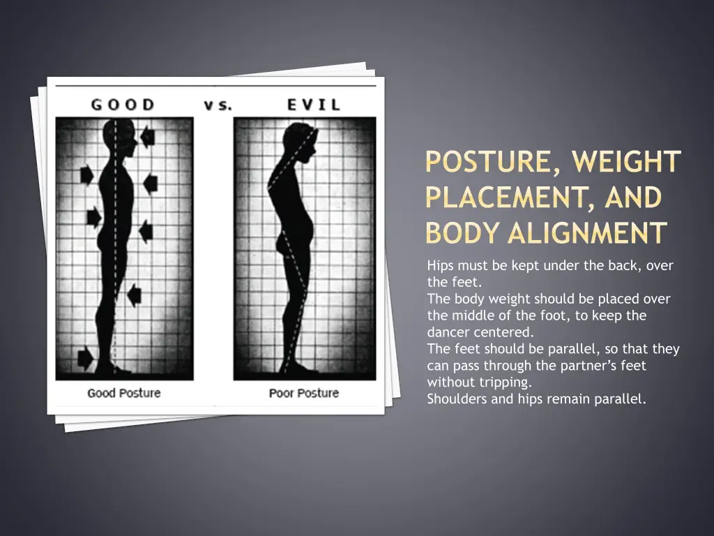 posture weight placement and body alignment