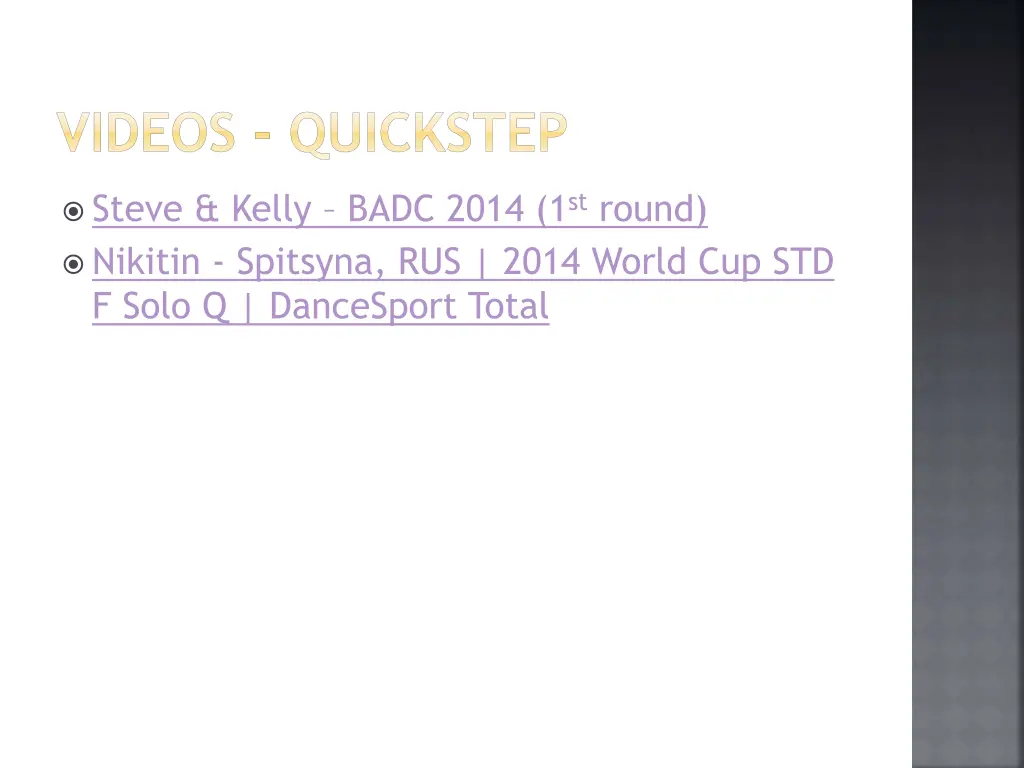 videos quickstep