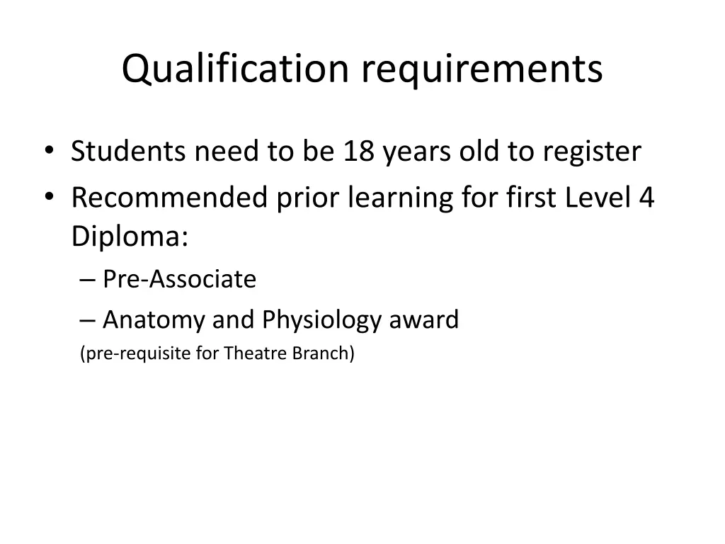 qualification requirements