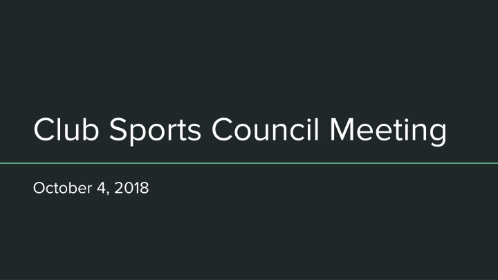 club sports council meeting