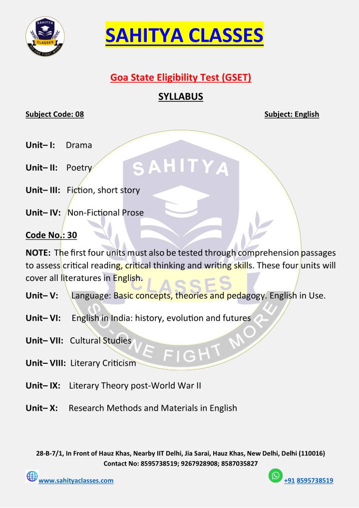 sahitya classes