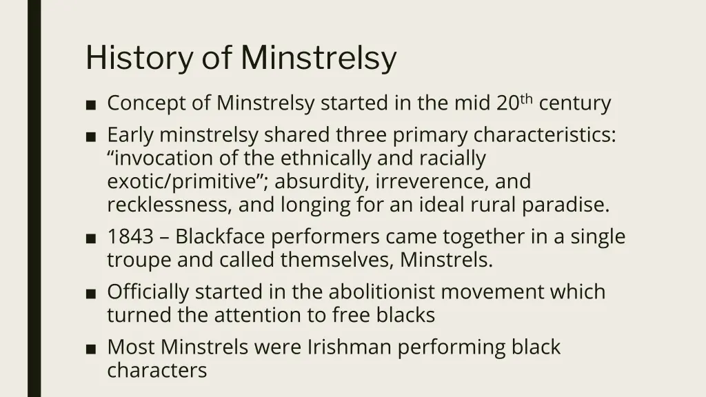 history of minstrelsy