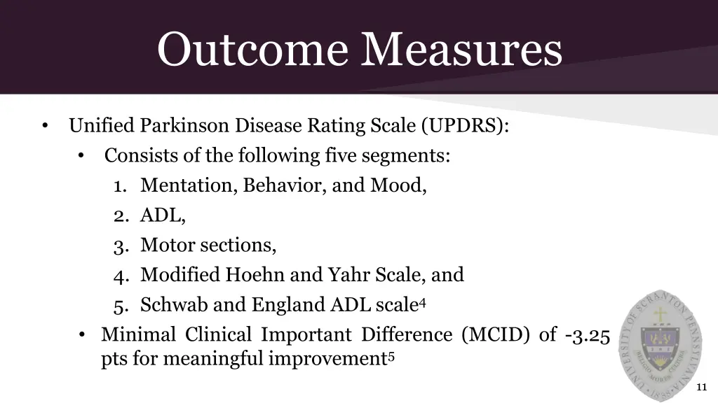 outcome measures