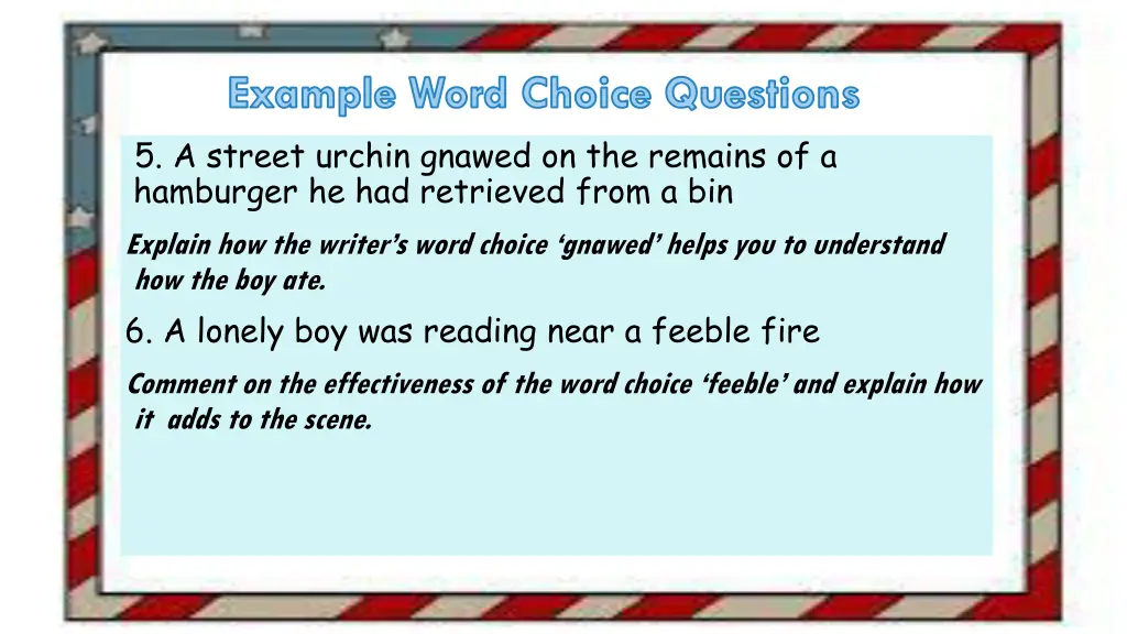 example word choice questions 5 a street urchin 1