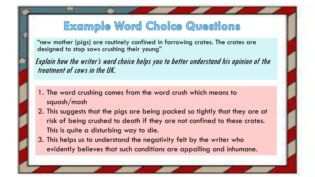 example word choice questions