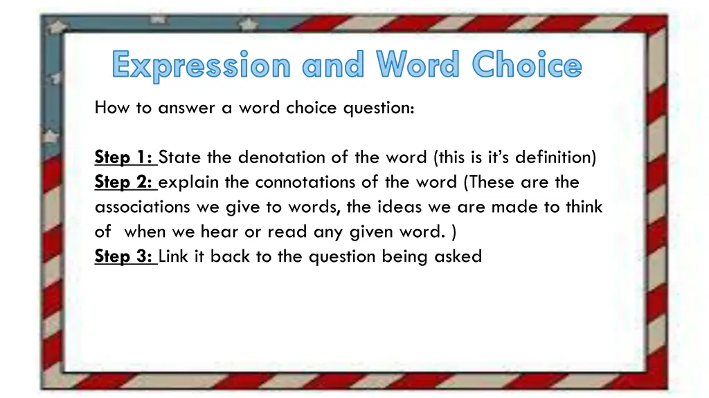 expression and word choice how to answer a word