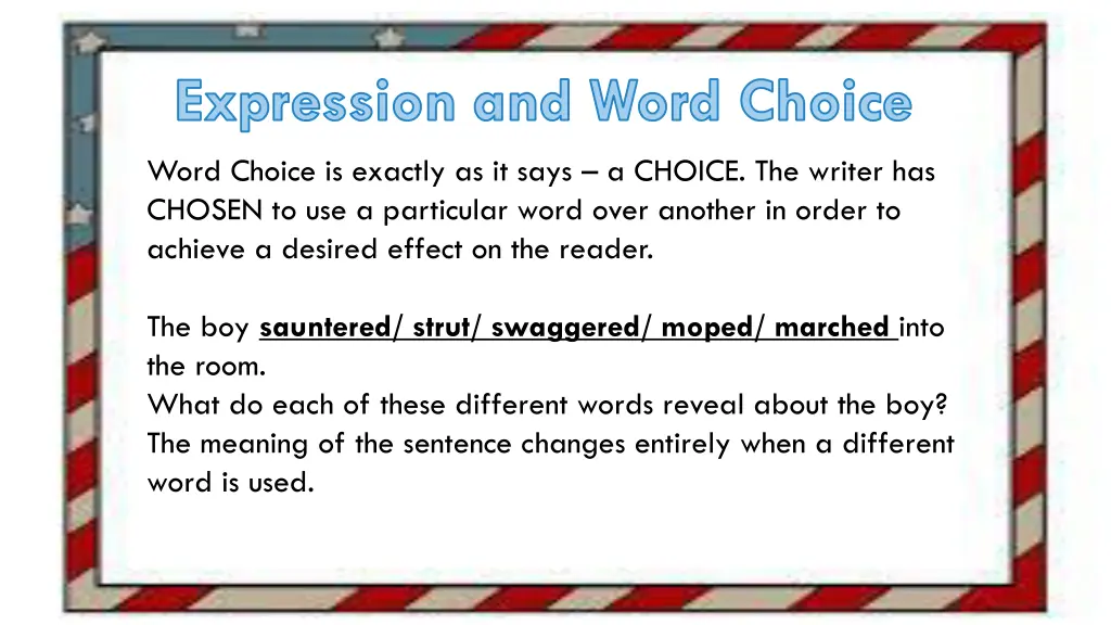 expression and word choice