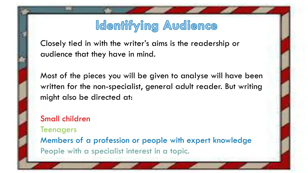 identifying audience