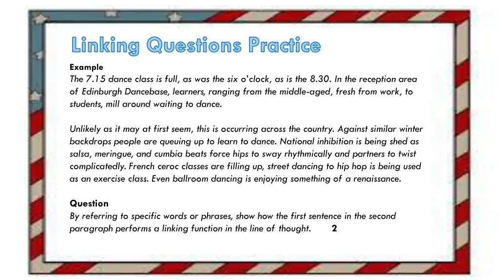 linking questions practice